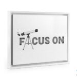 Focus On T-shirt Floating Framed Canvas Prints White