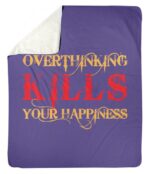 Overthinking T Shirt Sherpa Fleece Blanket