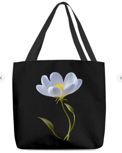 Delicate Petal Soft Blue Flower T Shirt All Over Tote