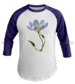 Delicate Petal Soft Blue Flower T Shirt Baseball Tee