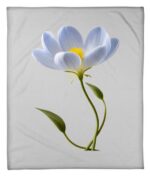 Delicate Petal Soft Blue Flower T Shirt Fleece Blanket