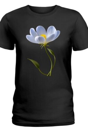 Delicate Petal Soft Blue Flower T Shirt Ladies T Shirt