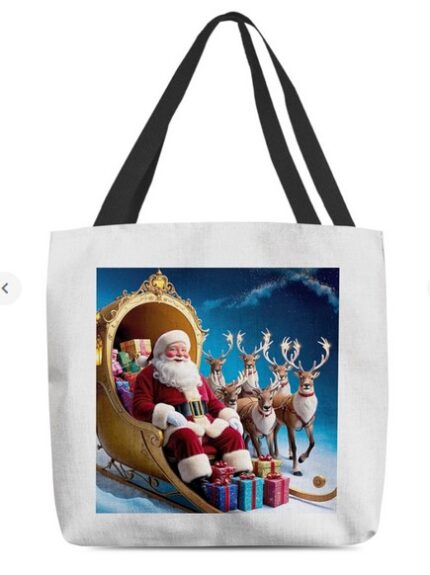 Jovial Santa Claus Tee Rosy & Robust All Over Tote