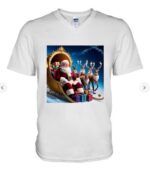 Jovial Santa Claus Tee Rosy & Robust V Neck T Shirt