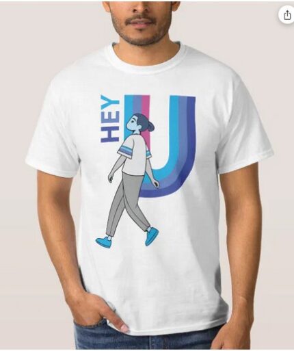 Hey U" Minimalist Statement T-Shirt